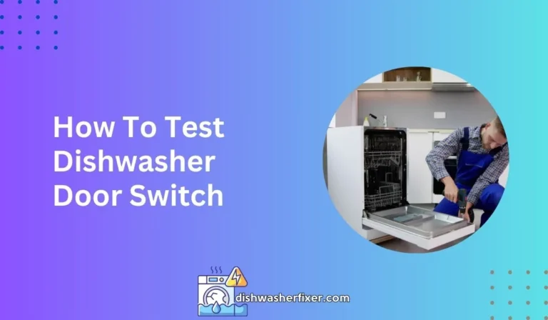 how to test dishwasher door switch